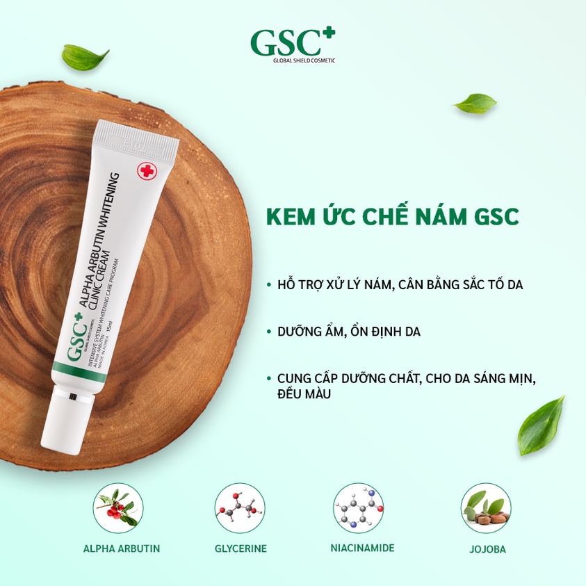 Kem ức chế nám GSC Kem ức chế nám GSC Alpha Arbutin Whitening Clinic Cream
