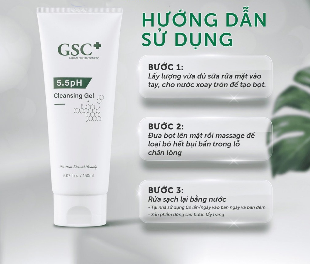 Trải nghiệm sữa rửa mặt gel GSC